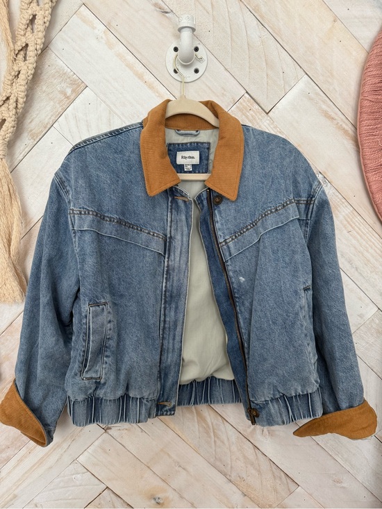 Rhythm. Jackets & Blazers - Rhythm. Blue Denim Jacket with Tan Corduroy Collar & Cuffs